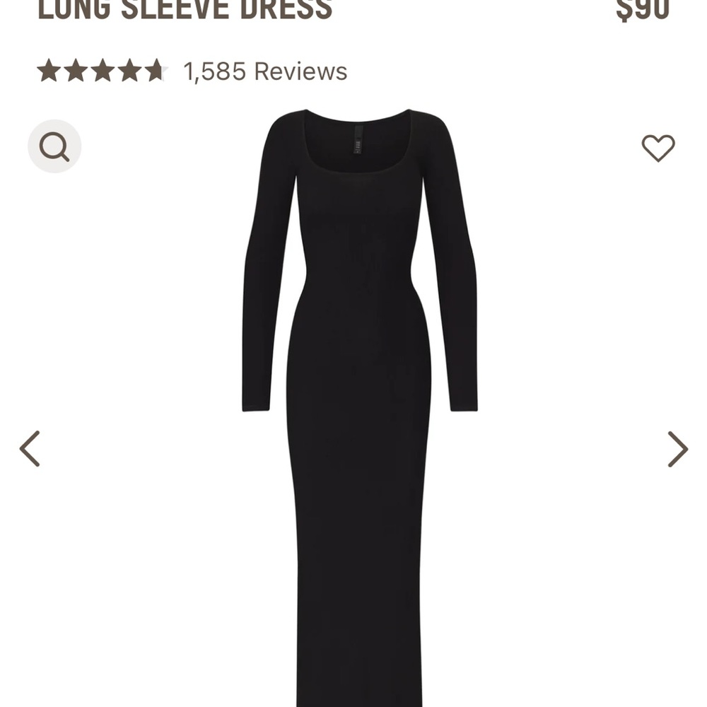 SKIMS Long Sleeve Dress NWOT